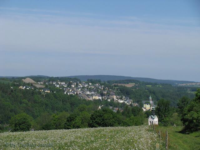 Blick auf Buchholz mit der Halde 116/Drei Könige