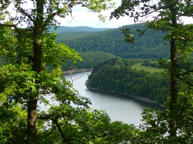 Links der Lindenberg, dahinter der Arensberg im Nationalpark und vorn die Wiesen von Asel-Süd.