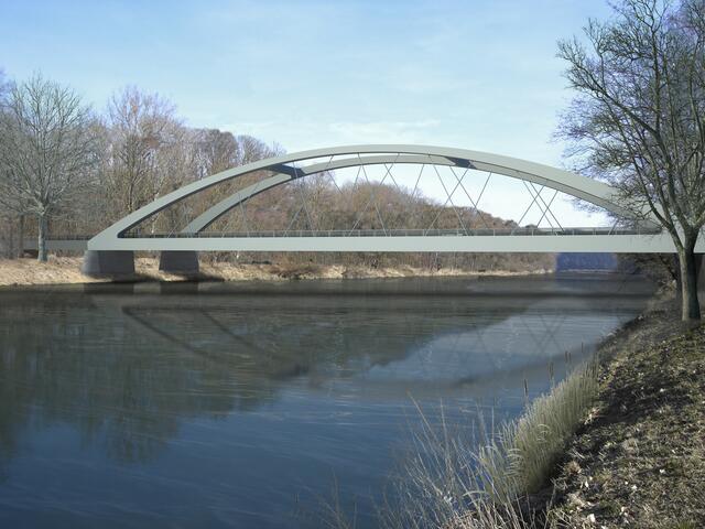 Visualisierung der neuen Brückenansicht  ( ohne die jetzt noch vorhandene alte Brücke, über die während der Bauphase der Verkehr umgeleitet wurde ) | Foto: Staatliches Bauamt Krumbach