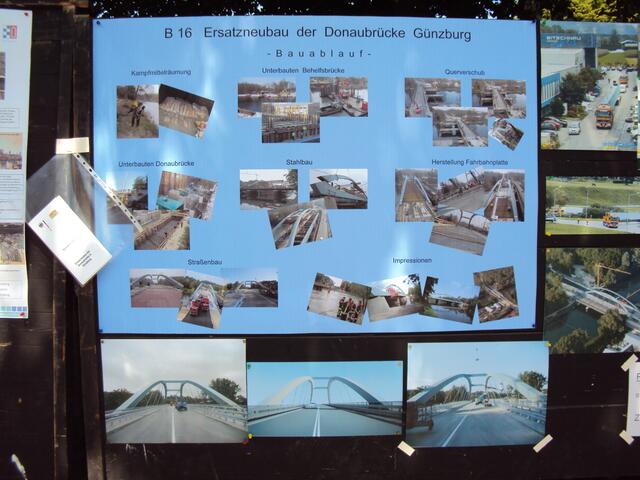 .. an einer Ausstellungswand wurde der Ablauf des Brücken-Neubaues im Detail gezeigt