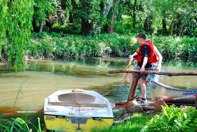Das Ziel ist auf dem Wasserwege erreicht: die Eltze Mühle