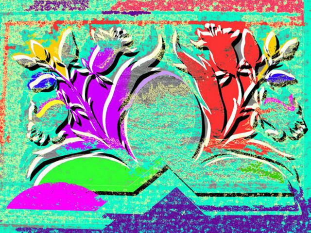 Scherenschnit / Faltschnitt P.O. Runges - coloriert & transformiert durch ars evolutoria - werner hahn.
