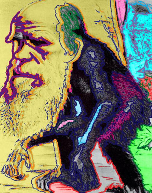 Darwin hat sich zu RUNGEs Kunst und Theorien NICHT geäußert. Sicherlich wäre P.O. RUNGE EVOLUTIONs-Gläubiger gewesen - hätte er zu Darwins Zeit gelebt!. Karikatur-malerei werner hahn.