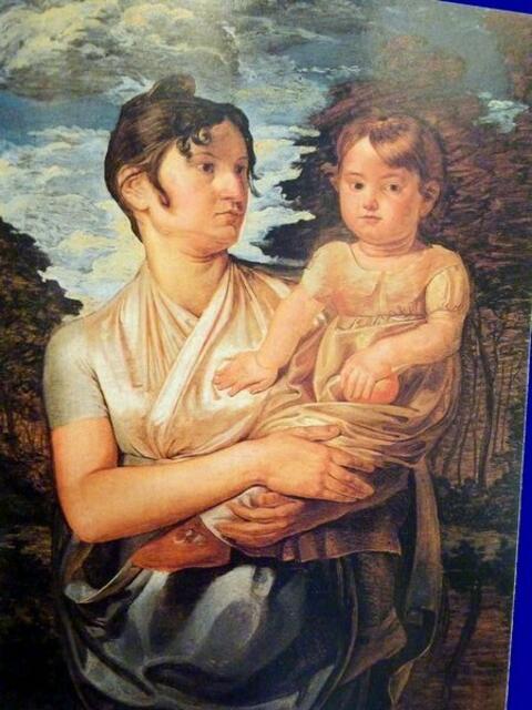 Philipp Otto RUNGE 1807: Frau und Söhnchen des Künstlers. Alte Nationalgalerie. Siehe im web werner hahn: Artikel zu P.O.RUNGE; Evolutionäre Romantik - ENR - als Suchbegriff