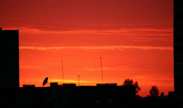 Abendrot in Vilnius