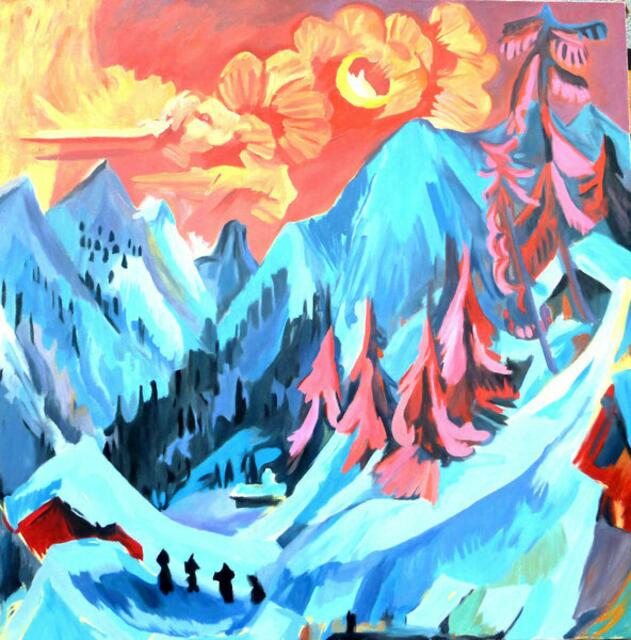 KOPIE oder ORIGINAL? KIRCHNER erklärte: "(...) Es war einfach toll schön, aber wahnsinnig kalt. Oh wenn man das malen könnte. Man kann es ja leider mit diesen schrecklichen Farben nicht wiedergeben."