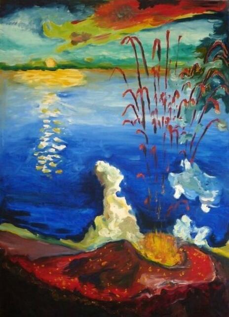 In TEIL 1 zum TORSO schreibt werner hahn: In meinem Symmetriebuch - Gemälde auf der TAFEL V bei a (S. 297 - Stromboli 1969) blickte ich in den STROMBOLI – und ich ließ Wolken entstehen, die einen "Embryo" (links) und ein "Schwein" assozieren sollten.