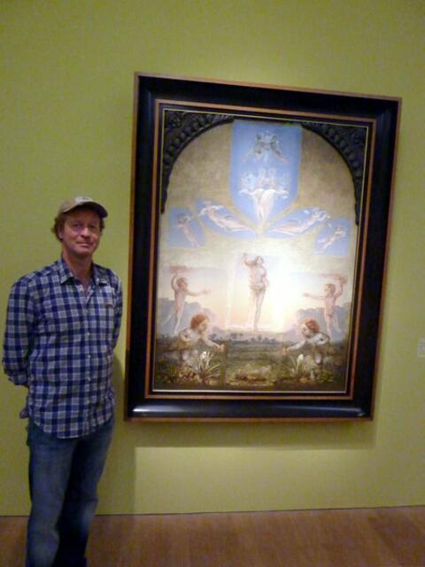 Mit Thomas BEECHT besuchte ich am 21. Juli die eimalige P.O.RUNGE-Schau in München und berichtete darüber. Fasziniert war TB von RUNGEs Werk "Der Große Morgen". Foto werner hahn.