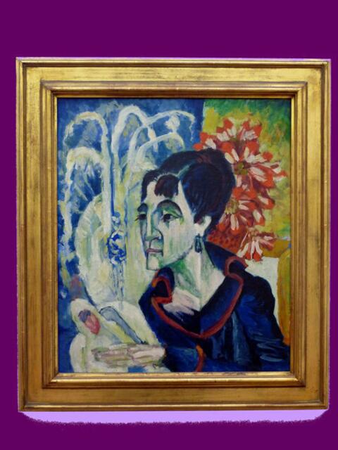 Bekanntes Gemälde E.L.KIRCHNER: Kopf ERNA 1917: Öl auf Lw. - 1919-1937 Städtische Galerie Frankfurt. Stiftung R.u.K.. Baumgart-Möller. Foto wh.