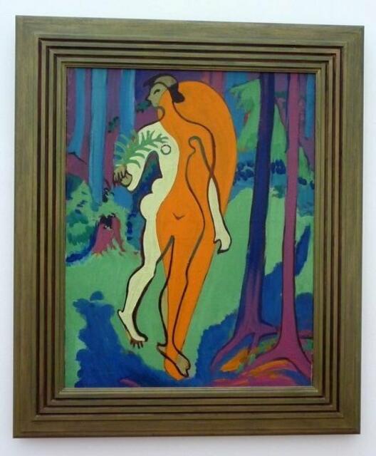 Ernst Ludwig KIRCHNER: Akt in Orange und Gelb. Öl auf Lw. 1929-1930. Foto werner hahn.