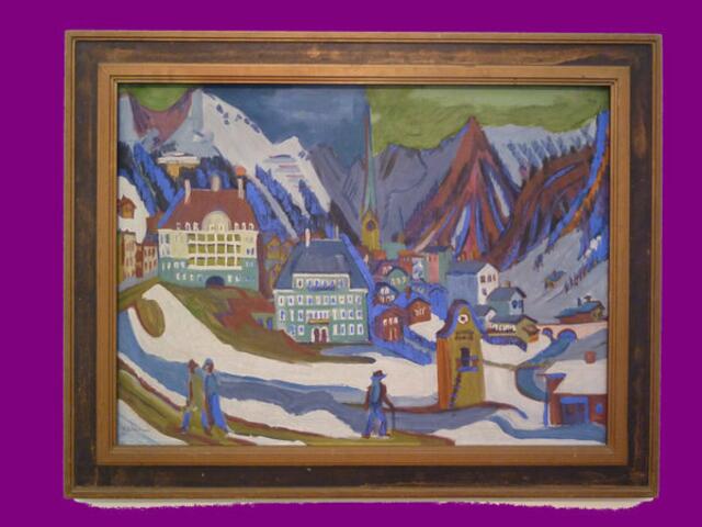 DAVOS von Nordwesten. 1925-1926 E.L. Kircnner. Bild werner hahn. Davos Museum.