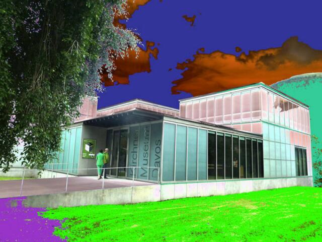 E.L.K.-Museum in DAVOS: Roman Norbert Ketterer und seine Frau Rosemarie Ketterer stifteten den Neubau des Kirchner Museum Davos. Dieser wurde am 4. September 1992 eingeweiht. Malerei als Hommage an den "Neuen STIL" E.L. Kirchners. 25-7-11. werner hahn.