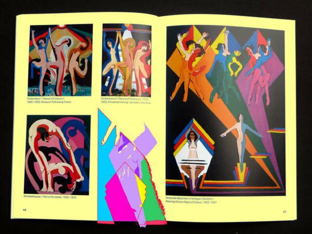 HOMMAGE an KIRCHNER-RUNGE-Farbentheorien. ars-evolutoria-arsMutante zu Sammelheft 05, S. 44/45, Kirchner Museum DAVOS. ILSE STINNES...