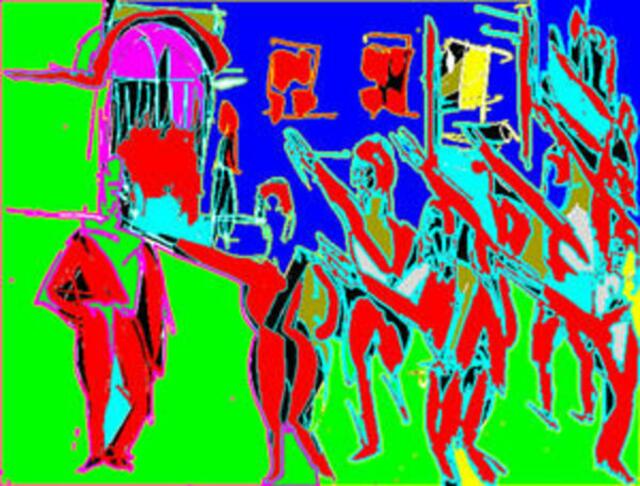 HITLER-Grüße-Bild komplementär; a&s-Bild. Malerei WernerHahn/E-L-K - siehe Bild 1.Teil mit Kommentar.