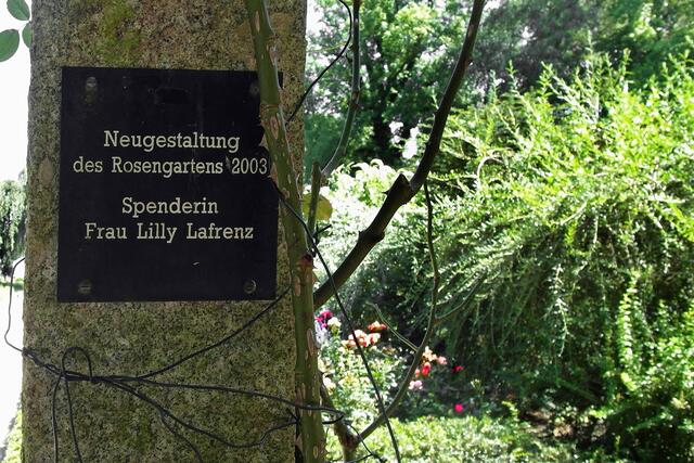 Erinnerung an die Neugestaltung des Rosengartens