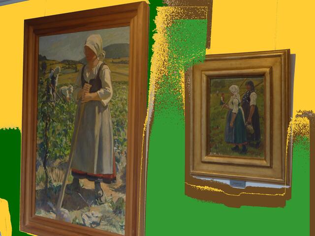 Hinterländer Bäuerinnen: Karl LENZ (Maler 1898-1949): Positiv wahrer REALISMUS - Darstellungen hessischer Natur & Kultur – BILD in HINZ HOOB (Regionalmuseum Weidenhausen-Gladenbach) . A&sp-werner hahn 13.8.11