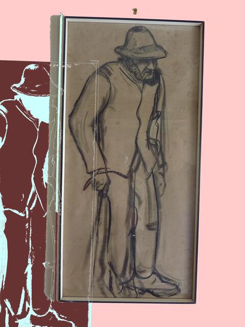 Alter Bauer: Karl LENZ (Maler 1898-1949): Positiv wahrer REALISMUS - Darstellungen hessischer Natur & Kultur – BILD in HINZ HOOB (Regionalmuseum Weidenhausen-Gladenbach) . A&sp-werner hahn 13.8.11