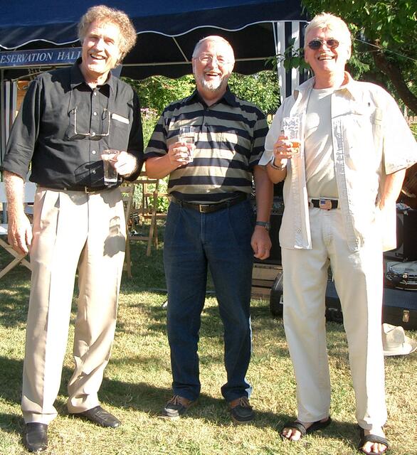 Mack Mackowiak mit seinen Jazzkollegen Wieland Jüterbock und Heinz H. Teitge