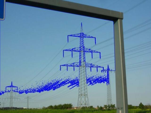 ars evolutoria PERFORMANCE zeigt Beispiele für Hochspannungsleitungen: Dies sind Stromleitungen, die zur Übertragung von elektrischer Energie über große Distanz dienen.