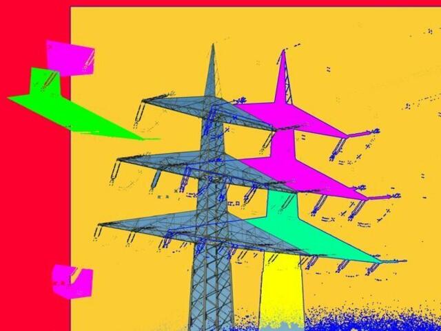 ars evolutoria PERFORMANCE zeigt Beispiele für Hochspannungsleitungen: Dies sind Stromleitungen, die zur Übertragung von elektrischer Energie über große Distanz dienen.