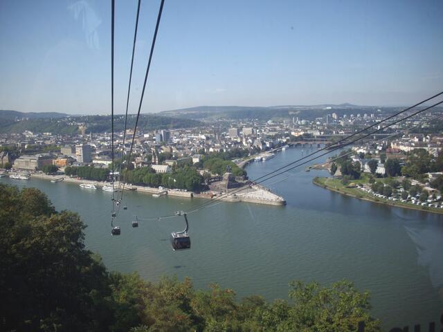 Aus der Gondel auf dem Weg zum Blumenhof.