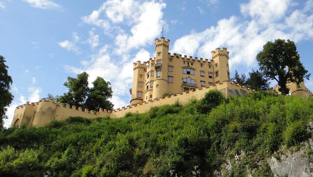 Blick vom Parkplatz auf Hohenschwangau