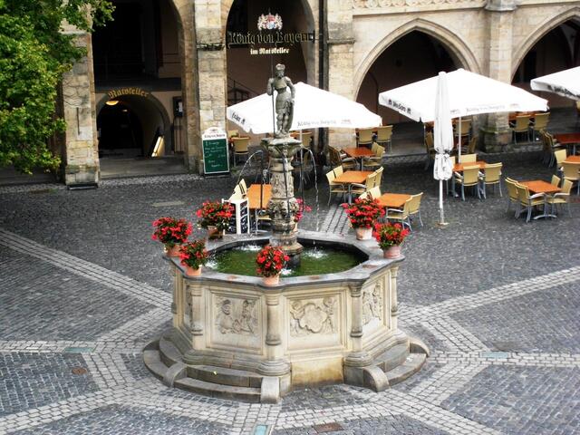 Der Marktbrunnen von oben gesehen