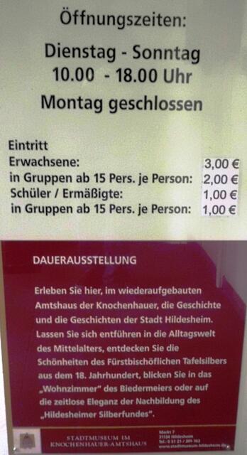Das Stadtmuseum im Knochenhauer Amtshaus ist dauerhaft geschlossen. 
Ab Juni 2023 in neuen Räumen im Roemer- und Pelizaeus- Museum.