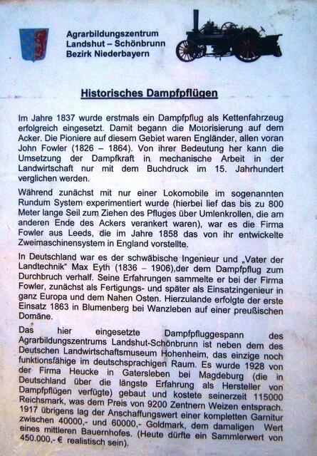 Historisches Dampfpflügen (Foto von Stellwand)
