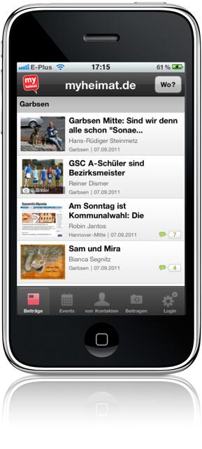 Die neue myheimat-iPhone-App zeigt nun auch Kommentare an, man kann selbst kommentieren und Beiträge weiterempfehlen.