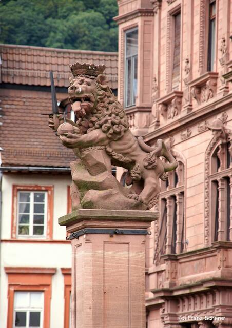 Sommerbilder 2011 (4) - Heidelberg. Der Löwenbrunnen auf den Universitätsplatz