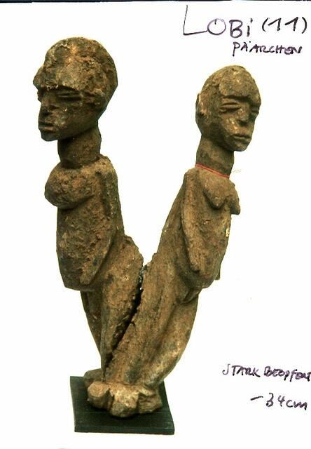 2 Figuren aus einer Astgabel , Lobi, Burkina faso
