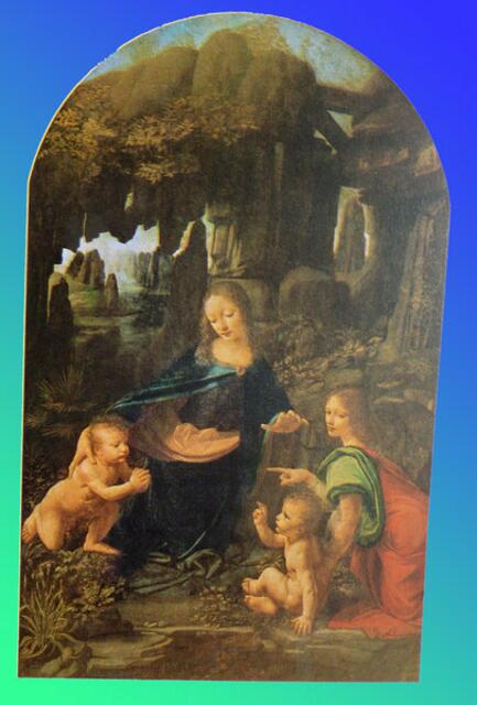 LEONARDO malte für den Hochaltar in Mailand die schöne, illusionistisch in die Tiefe der Grotte führende, perspektivische „Madonna in der Felsgrotte“ mit zwei Kindern - Hommage an LEONARDO zum WELT-Kindertag 2011 werner hahn 20-9-11.
