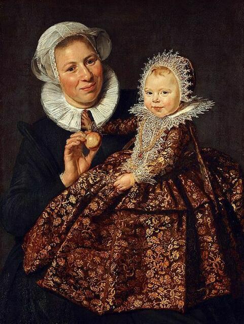 Frans HALS (um 1581 bis 1666), niederländischer Künstler, hat „Catharina Hooft mit ihrer Amme“ um 1619/20 dargestellt: Catharina Hooft zusammen mit ihrer Amme (also ihrem Kindermädchen) zu malen - auf dem Bild ist Catharina erst zwei Jahre alt.