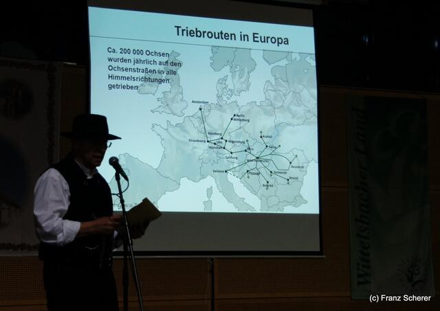 Bayerisch-ungarischer Oxentag. Matthias Feiger zeigt eine interessante Präsentation zum Oxenweg