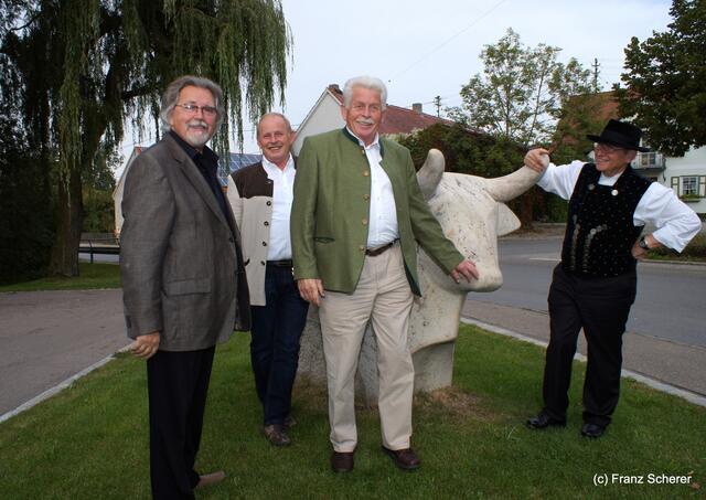 Bayerisch-ungarischer Oxentag. v.l.: Roland Fuchs, Manfred Losinger, Reinhard Pachner, Matthias Feiger