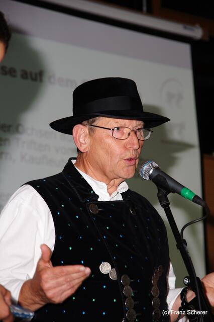 Bayerisch-ungarischer Oxentag. Mathias Feiger, stellvertr. Vorsitzender vom Verein Wittelsbacher Land