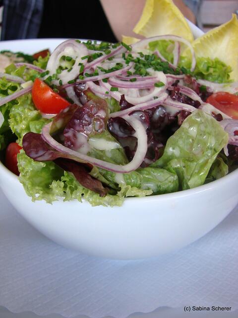 Sommerbilder 2011 - unterwegs in Deutschland. Impressionen vom Schliersee und seiner Umgebung. Salat mit einem superleckerguten Dressing