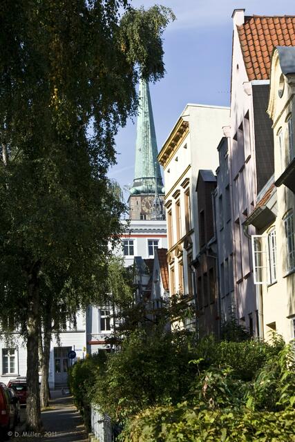 Langs Chorweg, mit (natürlich) St. Jacobi im Hintergrund.