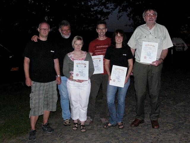 v.l.n.r 
1.Vorsitzender Jürgen Wasserberg, 2.Vorsitzender Horst Weber  
Ehrten für langjährige treue Mitgliedschaft 
Gudrun Köller, Stadtallendorf; Dr. Frank Drews, Hüttenberg; Katja Berkmann, Stadtallendorf; Ernst Heinrich Jesberg, Rauschenberg. 
Nicht auf dem Foto Astrid Schneider Niederklein.
