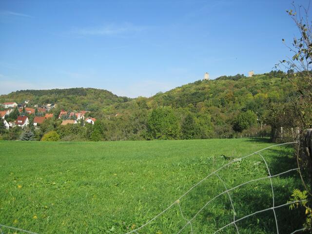 Blick von der B 87 auf Eckartsberga und die Eckartsburg.