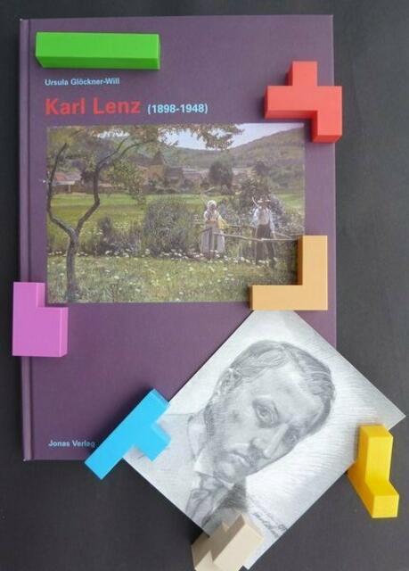 A&S-Installation konstruktiv: GLÖCKNER-WILL, Ursula: Karl Lenz. (1898-1949). Marburg 1999.& Selbstporträt Karl LENZ (1916). Das informative Buch - mit 150-Seiten - ist im KHL zu erwerben.