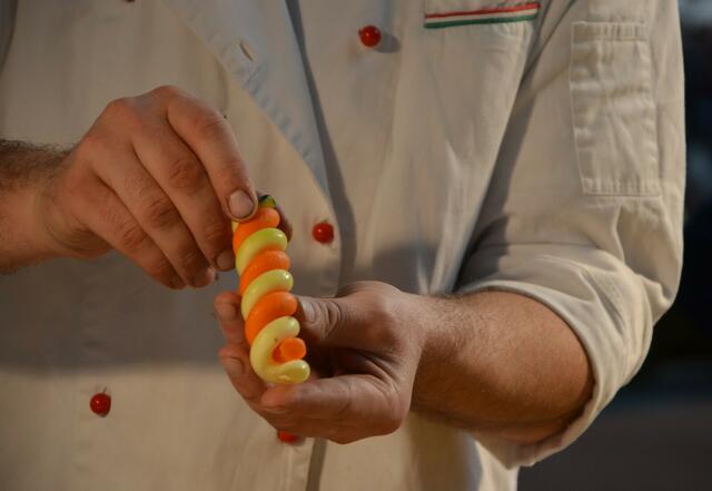 ...oder auch eine tolle Knolle mit Möhre als dekorative Beilage!