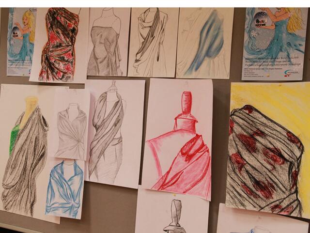 Erst zeichnen, dann zuschneiden und schneidern