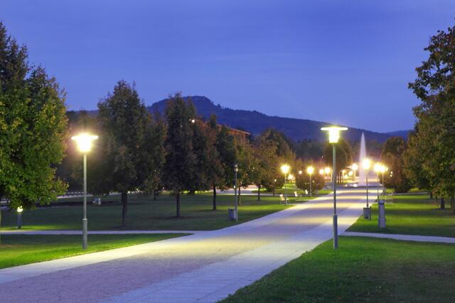 Die Sichachse vom Kurpark zum Staffelstein am Horizont