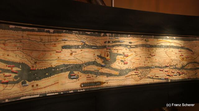 Das Mercateum in Königsbrunn. Das östliche Mittelmeer ab Sizilien, Bosporus  und Schwarzes Meer sowie das Asowsche Meer auf der Castorius-Karte von 350 n. Chr.