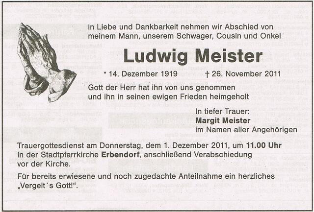 Eine Todesanzeige verkündet das Ableben des einstigen Kriegsheldes.