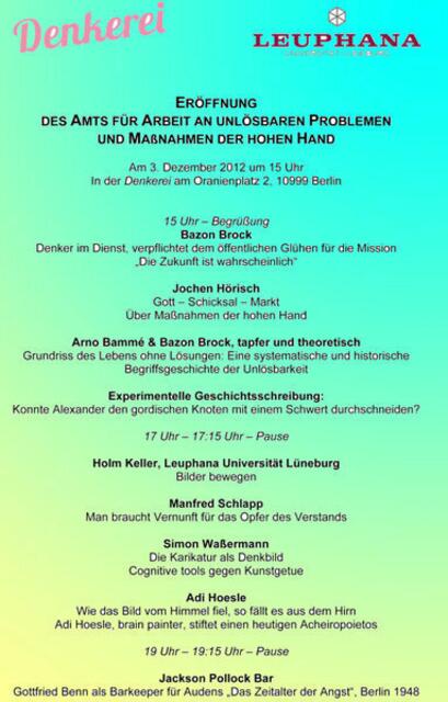 Denker ei ... ERÖFFNUNG - Einladung: Color werner hahn.
