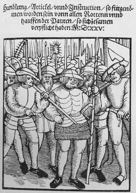 Holzschnitt der Titelseite einer Flugschrift von 1525 mit Abdruck der "Zwölf Artikel" | Foto: Original auf Wikipedia.de