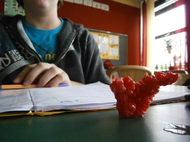 Jeder Schüler der Koop-Klasse 5b stellte sich anschließend seine Wachsfigur stolz auf den Schreibtsch.